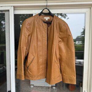 Vintage Coldwater Creek Faux Leather Jacket – Quilted Detail – Size 1X